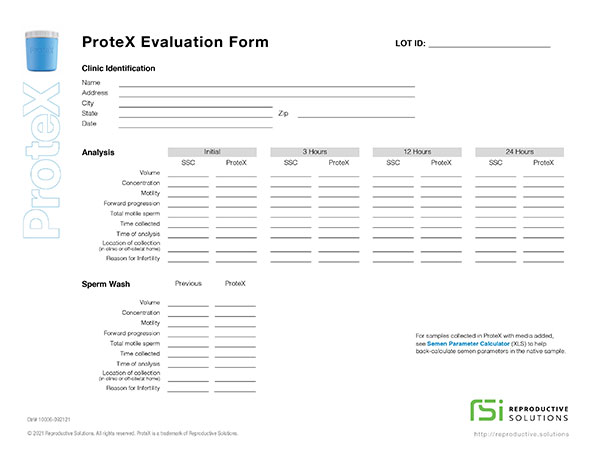 ProteX Sample Evaluation Form
